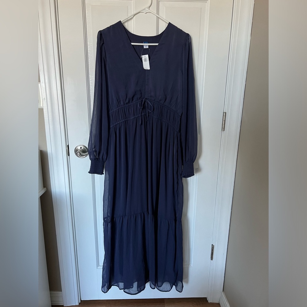 NWT Old Navy Blue Peasant Maxi Dress 💙 OFFERS WELCOME!